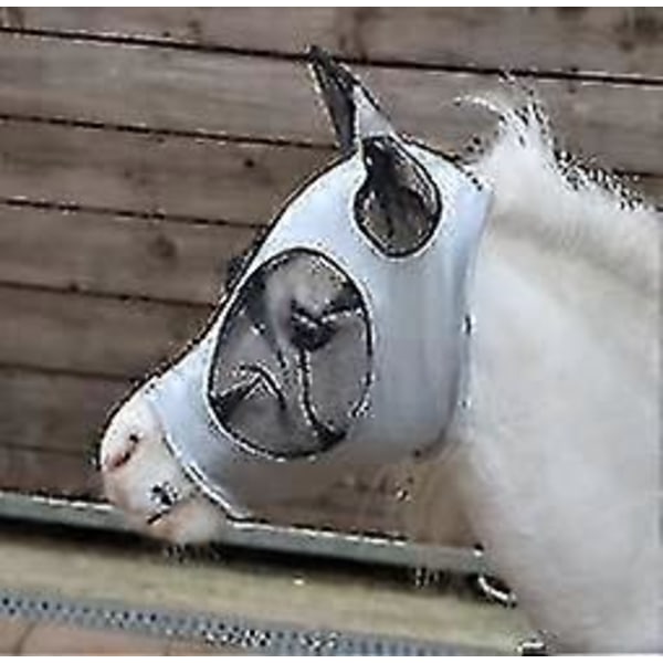 Miniatyr Seksjon A Pull On Flue Maske Med Ører | Stretch Lycra | Heste- og Ponni Øyebeskyttelse (Std Shet, Lys Grå)