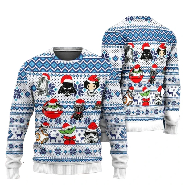 The Mandalorian And Grogu Baby Yoda Ugly Sweater 2024 Merry Christmas Men Pullover Höst Vinter Star Wars Damtröja style 11 5XL