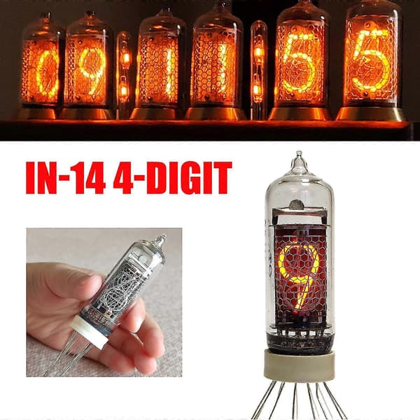 IN-14 Nixie Rør Ur Sæt - Retro Bordtermometer & Ur med Autentisk Kold Katode Display