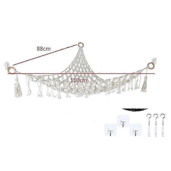 Boho leksakshängmatta förvaringsnät för gosedjur Nallebjörnshängmatta ger pojkar eller flickor semestern (haoyi