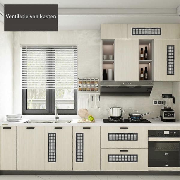 Sort Aluminium Legering Planmonterede Ventilationsriste - 80x250 mm (2-pak)