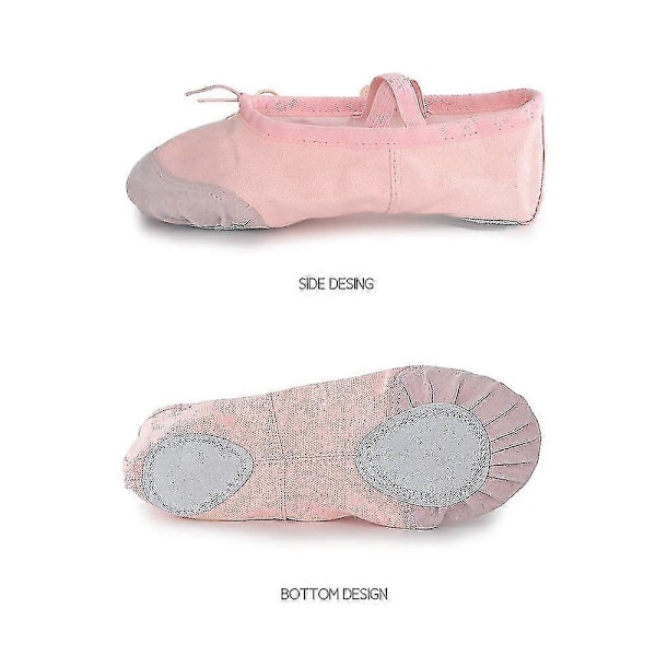 Balettskor för flickor, canvas, delad sula, dansskor, yoga flats, gymnastikskor, storlek 30 A yu
