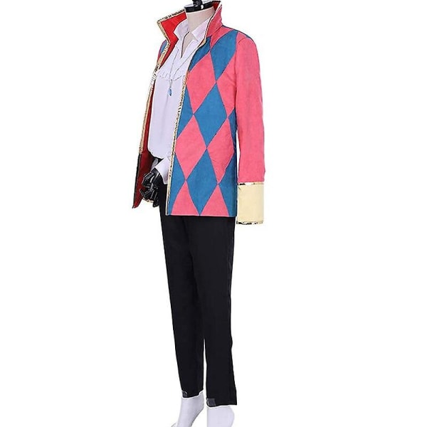 Anime Howl Cosplay Costume Howl Cosplay Costume Uniform Set för män Halloween Carnival Costume Coat Shirt Byxor Halsband Peruk Set M