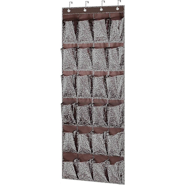 1 kpl (ruskea, noin 144*56cm) Oven päälle ripustettava kenkäteline, 24 lokeroa-ZZY