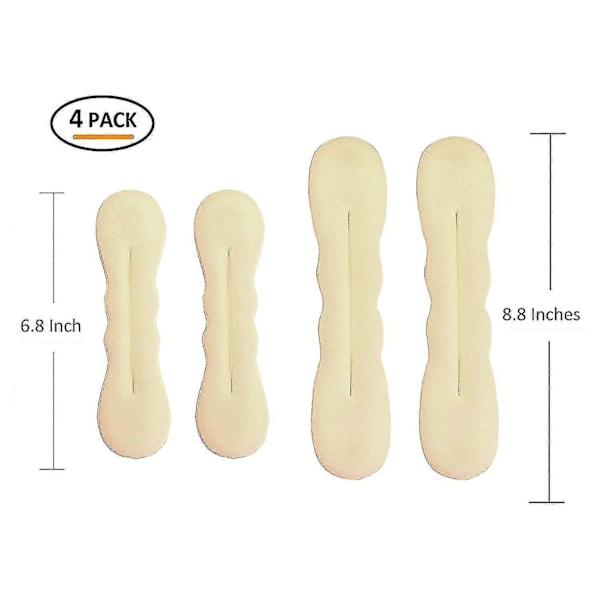 Magisk Hårknutmakare 4-pack (2 Små, 2 Stora) Skumsvamp Knutformare Tillbehör Stark Flexibel Återanvändbar