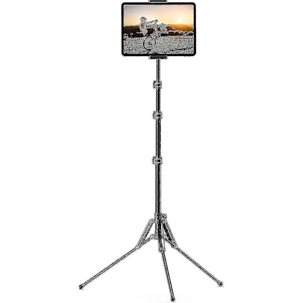iPad Tripod Stativ, Tablet Gulvstand 65\" iPad Holder Montering Med Justerbar Højde Kompatibel Live Stream/Se, Kompatibel iPad Pro 12.9/11, Air M