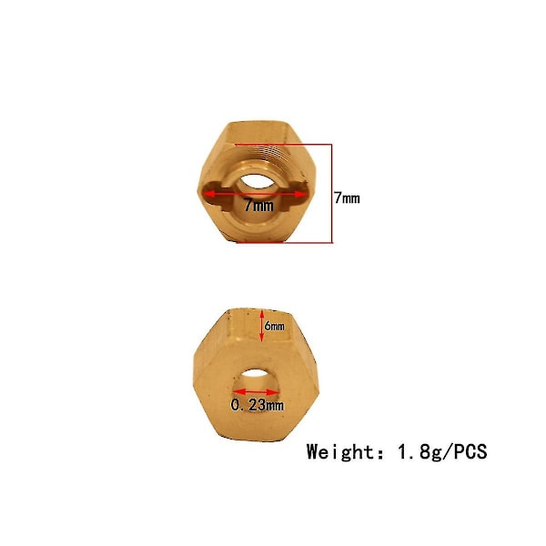 4st Mässing Förlängd Hjul Hex Nav Adapter 9750 För Trx4m -4m 1/18 Rc Crawler Bil Uppgraderingsdelar Tillbehör