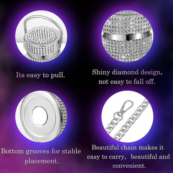 Timantti Vesi Pullo Bling Strassit Ruostumaton Teräs Termo Pullo Täytettävä Vesi Pullo Eristetty Vesi Pullo Glitter Vesi Pullo Ketjun Kanssa