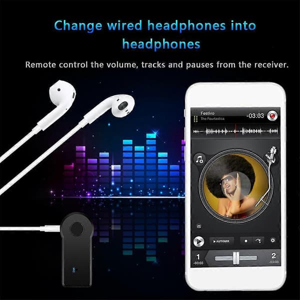 Trådløs Bluetooth-kompatibel mottaker sender 3,5 mm jack for bilstereo