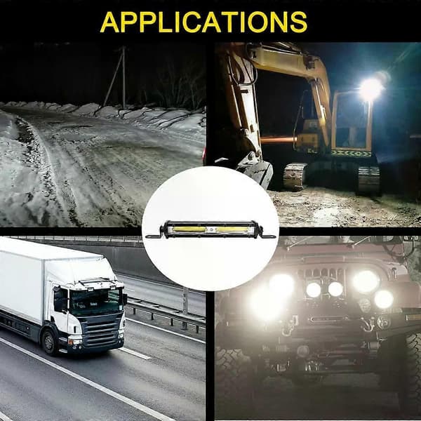 LED arbeidslys for bil, lastebil, trailer, SUV 12V spotlight LED frontlykt lysbar 6500K stripelys