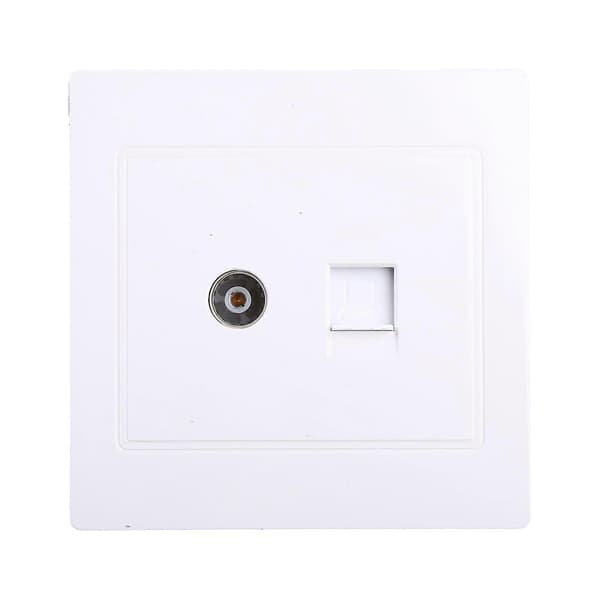 RJ45 Netværksadapter+TV Antenne Koaksial Vægmontering Udgangs Faceplate Panel Stik