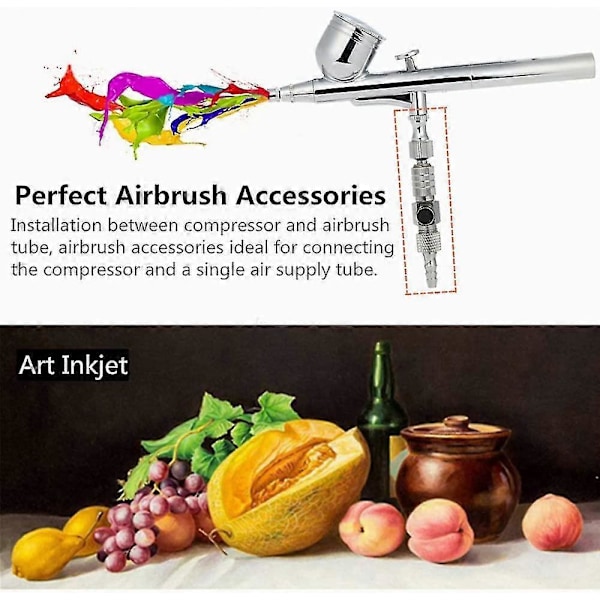 Snabbkoppling för airbrush, 4 X 1/8\" hane-hona kopplingar för anslutning av airbrush luftkompressor