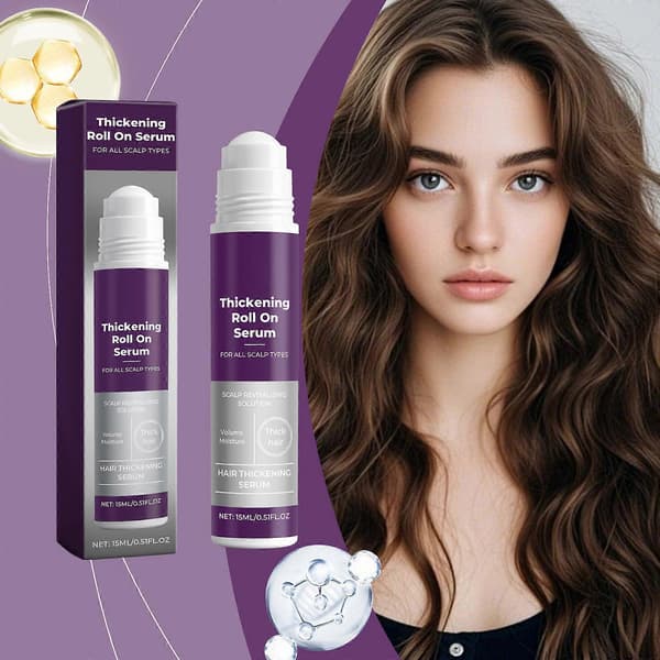 Förtjockande Roll-On Serum Hårväxtserum Hårbottenbehandlingar Minskar Håravfall Hårväxtserum Roll-on för Kvinnor 3pcs