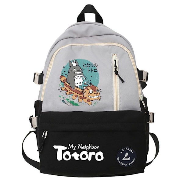 Ghibli Totoro Pojkar Flickor Skolböcker Väskor för tonårsflickor Kawaii College Student Bokväska Ryggsäck Kvinnor Laptop Ryggsäck style 8