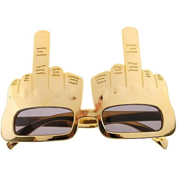 Smarte Middle Finger Briller Gull som beskrevet