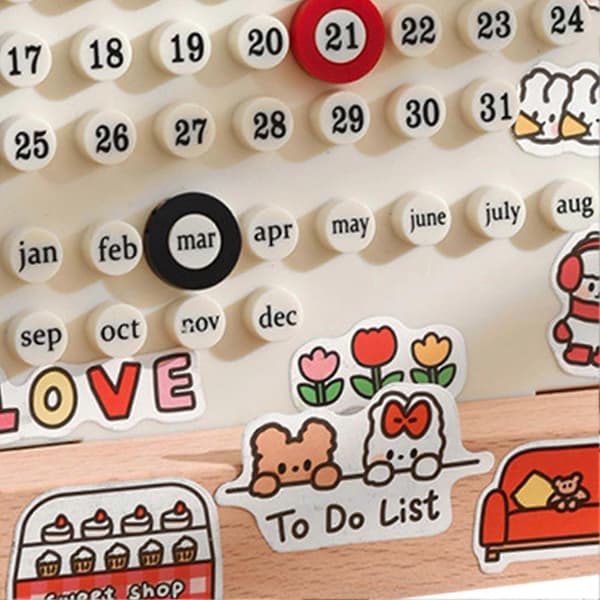 Integrert Støpering Bordkalender Skrivebordsdatoplanlegger for DIY Hjemmedekorasjon