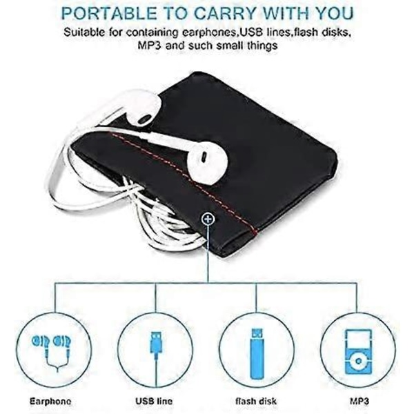2 st PU Läder Ersättningsfodral Väska Plånbok för Iphone Beats Htc Hörlurar Tillbehör