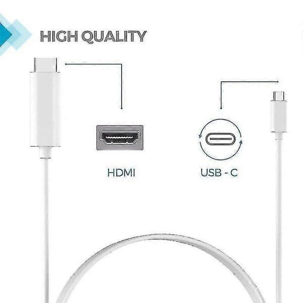 USB-C (3.1) til HDMI (2.0) adapter, 1,8 m - hvid