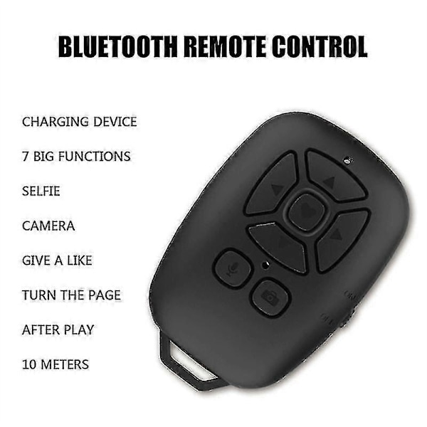 Bluetooth-kauko-ohjain Selfie-kameran laukaisin Matkapuhelimen painike E-kirjan sivun kääntö Valokuva W-C7