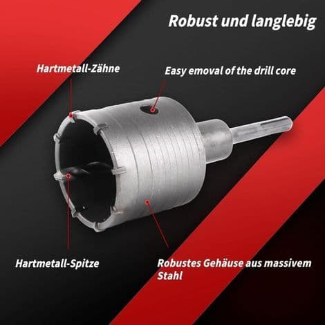 1 Betonghullbor 50mm, SDS Plus Bor, Sentreringsbor, Murverk Stein