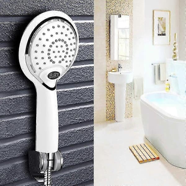 LED Dusjhode, LED Dusjhode Hånddusj, 3 Farger Temperaturkontroll Dusjhode, LED Temperatur Dusjhode, Temperaturkontroll Dusjspray