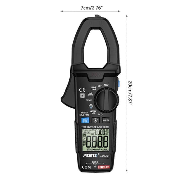 Digital klemmetang True RMS Auto-Ranging 10000 Teller Meter Hz Temperatur Ohm