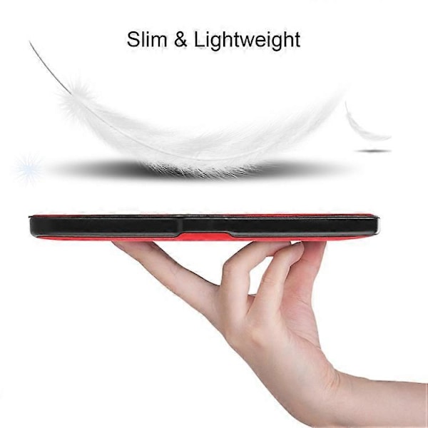 PU Läder Smart Magnetisk Flip Ereader Fodral Kompatibelt För Kobo Clara HD Red