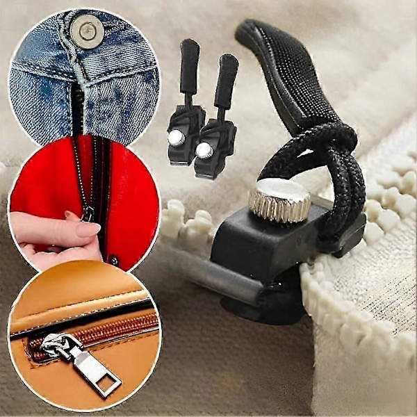 Fix Zip Puller, Universell Dragkedjereparatör, Zip Slider Reparationskit, för Sömnad av Kläder, Ryggsäckar - Yvan