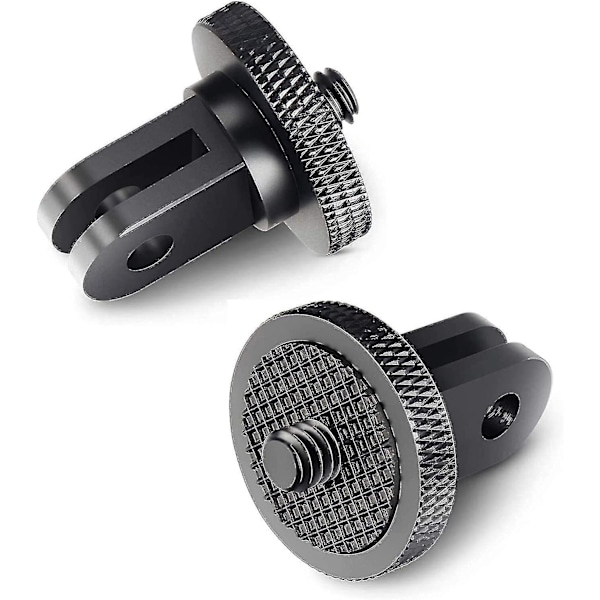 Tripod Adapter Kamera Mount Tilbehør Aluminium Adapter Montering af Kameraer Til For Gopro Mount Og Andre Action Kameraer (2 Stykker, Sort)