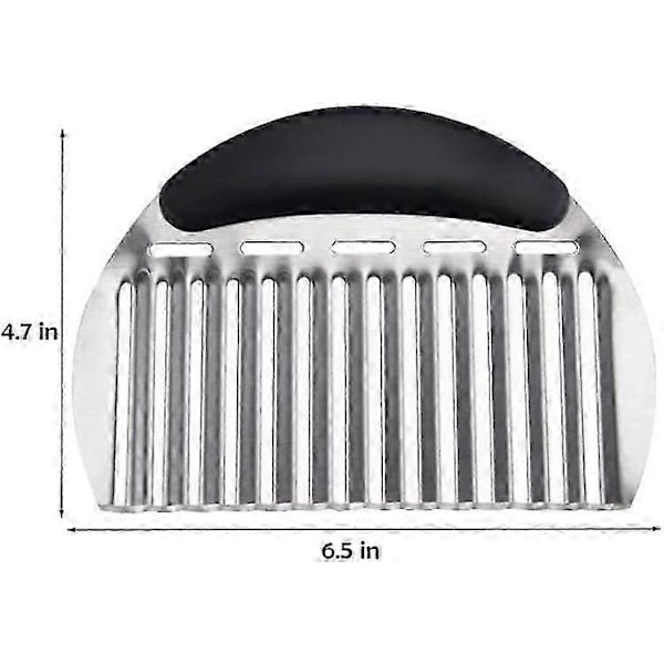 Kraftig Crinkle Cutter i Rustfrit Stål Bølgeformet Hakker Fransk Fry Slicer til Kartofler Gulerodschips og Frugter, Grøntsager, Kartofler, Løg
