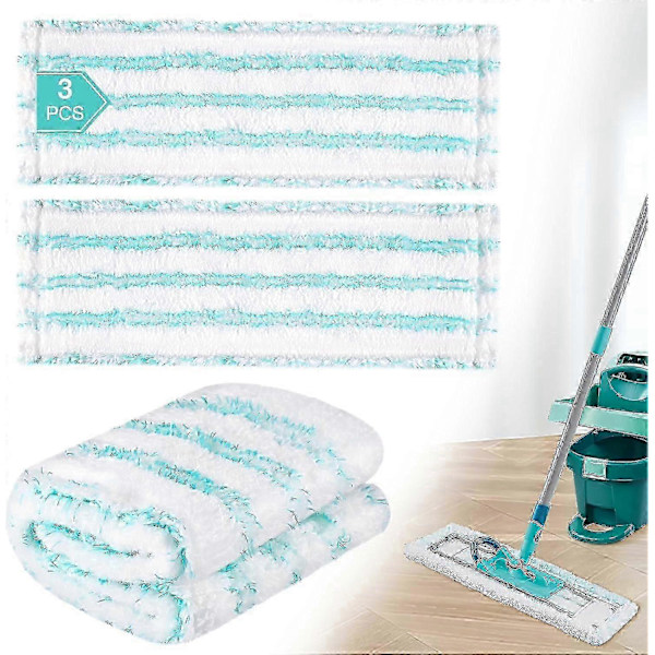 3 kpl Vaihtomoppipäällisiä Leifheit Profi XL Micro Duo / Profi XL Cotton Plus -lattiamoppeihin, Poistaa tahrat nopeasti, Tehokas malli