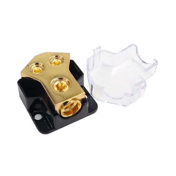 12v Strømfordelingsblok Bil Audio Splitter 2 Vejs 0/2/4 Gauge Ind 4/6/8 Gauge Ud Jord Distrib Y
