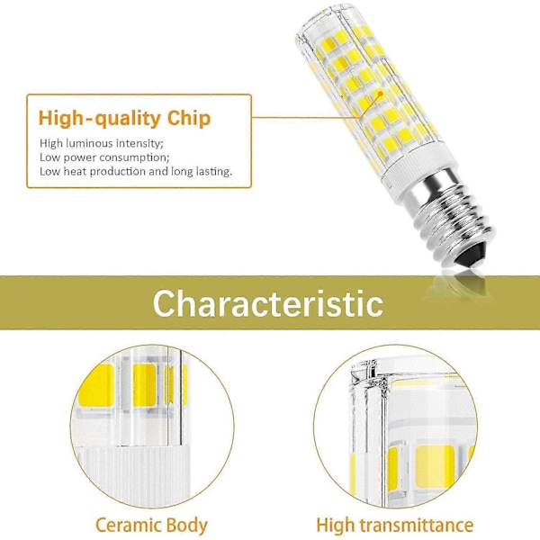 E14 LED-lampa 9w Kupa, 50w Halogen Ekvivalent, 550lm, Kallvit 6000k, Liten Edison Skruv, Ej Dimbar, 2 Stycken