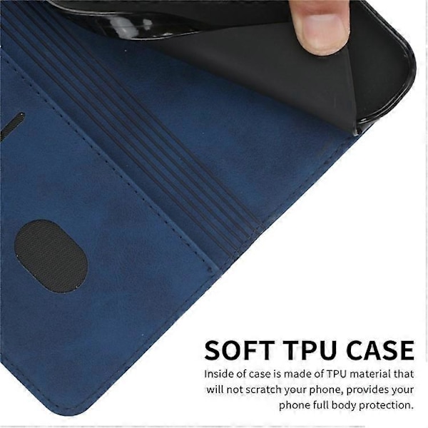 Kompatibel til Samsung Galaxy A36 5G Telefon Cover Præget PU Læder Wallet Stand Case Azure