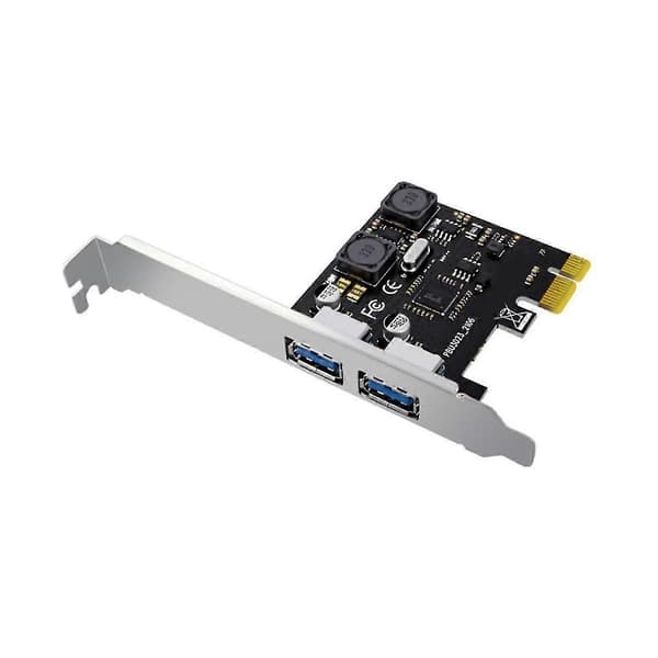 PCI Express X1 til USB 3.0 5Gbps 2-Port Type C Utvidelseskort Hub Adapter Kontroller for Stasjonær PC