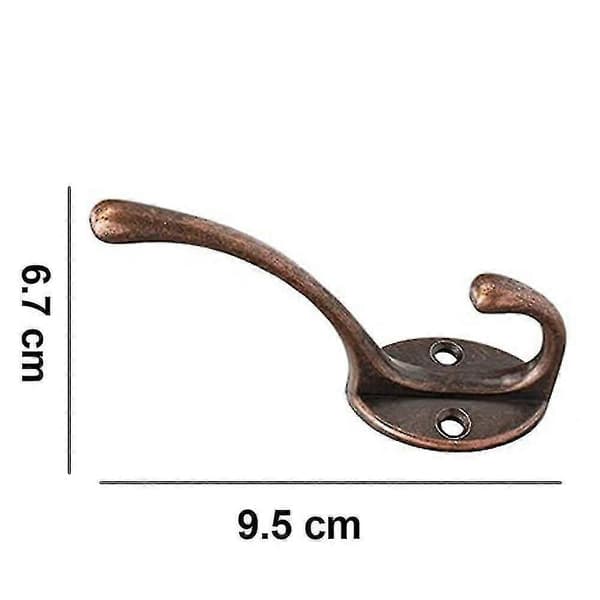 10-pack Rustika Klädkrokar Väggmonterade Kraftiga Dubbelkrokar