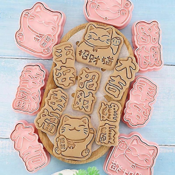 8 st/set Kreativ Lätt att Ta Ur Kakform PP Bedårande Kattform Chokladform för Hemmet-ZZY