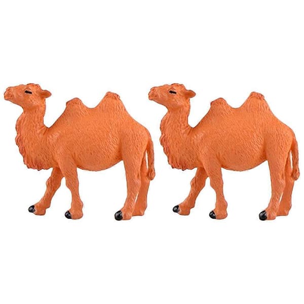 2 st Miniatyr Kamel Sandbord Ornament Mini Öken Kameler Figurin Prydnader