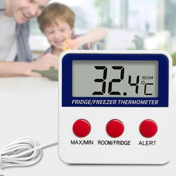 Digital LCD Termometer Temperaturövervakning med Extern Sond för Kylskåp