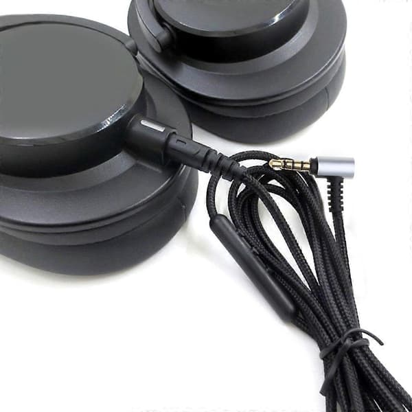 Flettet lydkabel med inline lydstyrkeknap til ATH M50X/M40X/M70X headset