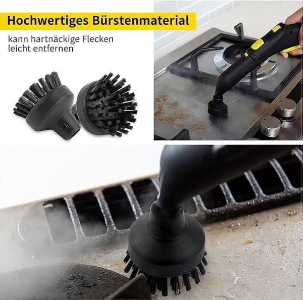 1 stk. Stor rund børste for Karcher damprenser