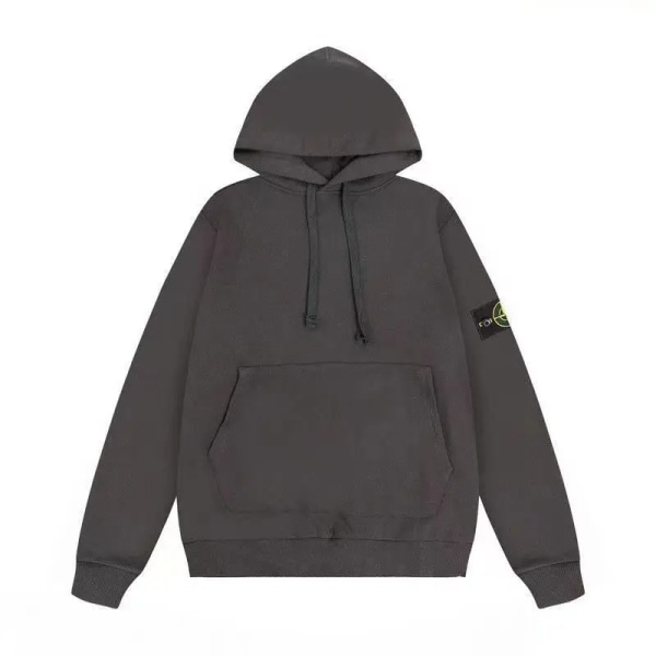 Sten Trendig amerikansk Stone Island-emblem Huvtröja i ren bomull för män och kvinnor High Street Loose Coat Hoodie Dark Grey XXL