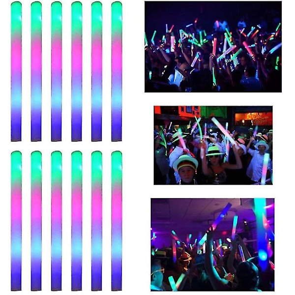 22 stk. LED Lysende Skumstav Lysende Glød LED Skumstav Fester Bryllupper Raver Koncerter Jul