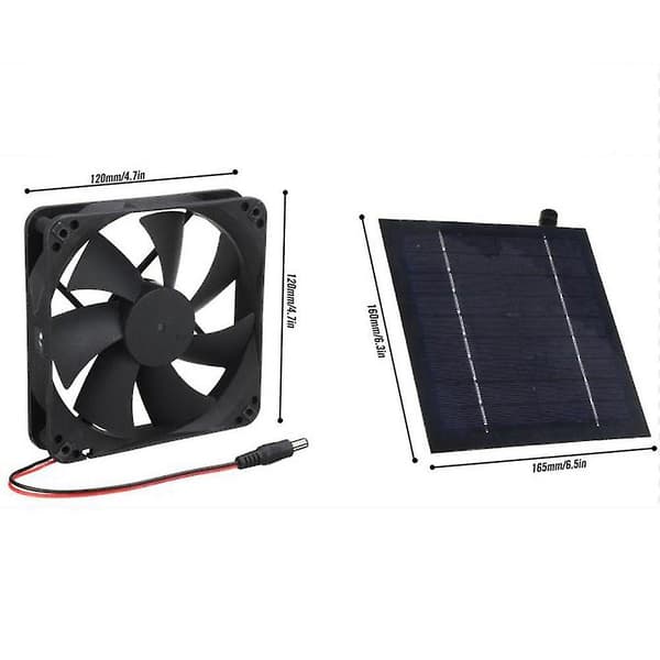 20w 12v Solpanel Luftudsugning Mini Ventilator Solcelledrevet Ventilator til Hundehus Hønsehus Gre