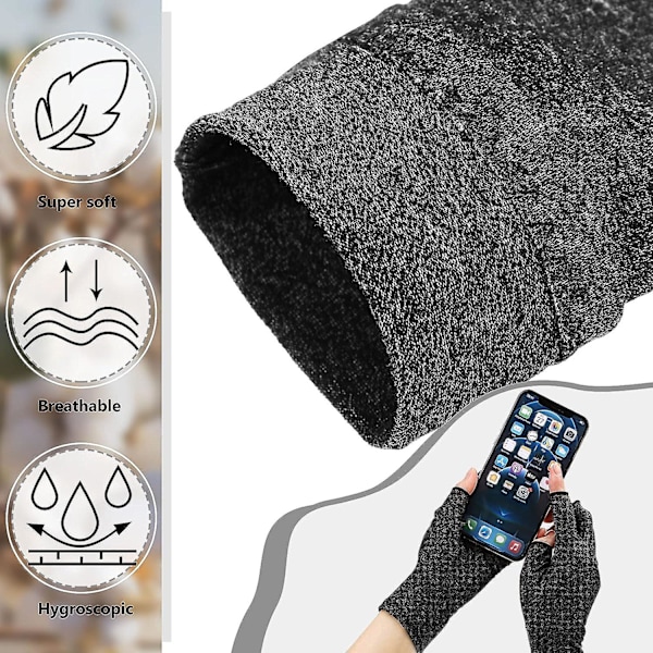 3 Par Kompressionshandskar för Artrit - Fingerlösa Tryckhandskar för Ledsmärta vid Quiltning, Sömnad, Skrivning, Hushållsarbete (Svart, Grå, Lila, M)