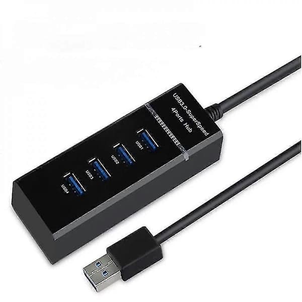Usb Hub, Usb Splitter, 4 Porte 3.0 En Fire Højhastigheds Hub Usb Extender Computer Usb Separator Til At Udvide Sort HXJ