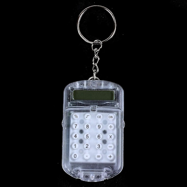 Klar Plastik Etui 8 Cifre Elektronisk Mini Lommeregner M Nøglering-haoyi