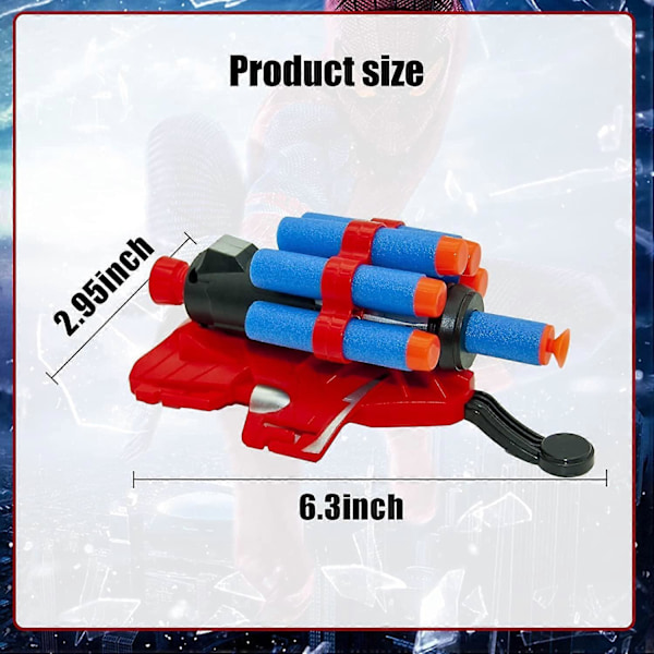 Spiderhandskar Man Web Shooter Leksak, Spider Barn Plast Cosplay Launcher Handske Hjälte Film Launcher med Armbandsleksaksset Rolig Dekorera Barn