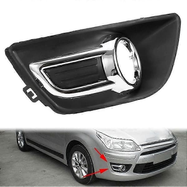 1 Par for Citroen C4 2008-2011 Krom Front Støtfanger Tåkelys Deksel Front Tåkelys Ramme