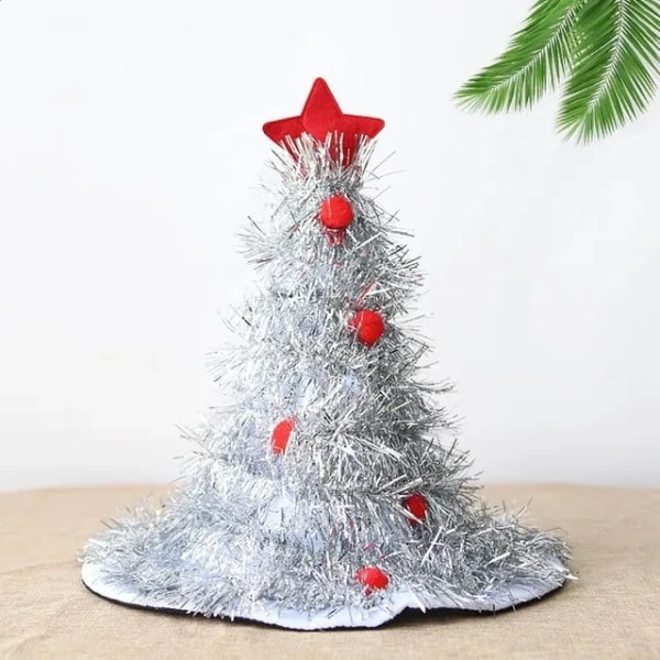 Ny kreativ julhatt Glänsande glitter Färgglada poms hattar med jultema Kläder Fest Rollspel Hem Holiday Party Dekoration style 5
